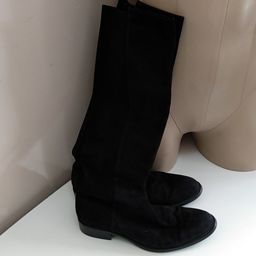 Stuart Weitzman Black Suede Knee High Boots Sz 7M